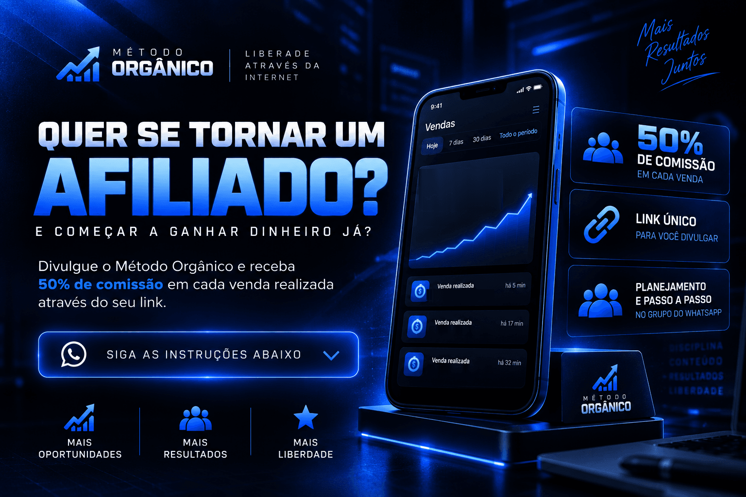 Programa de afiliados do Método Orgânico